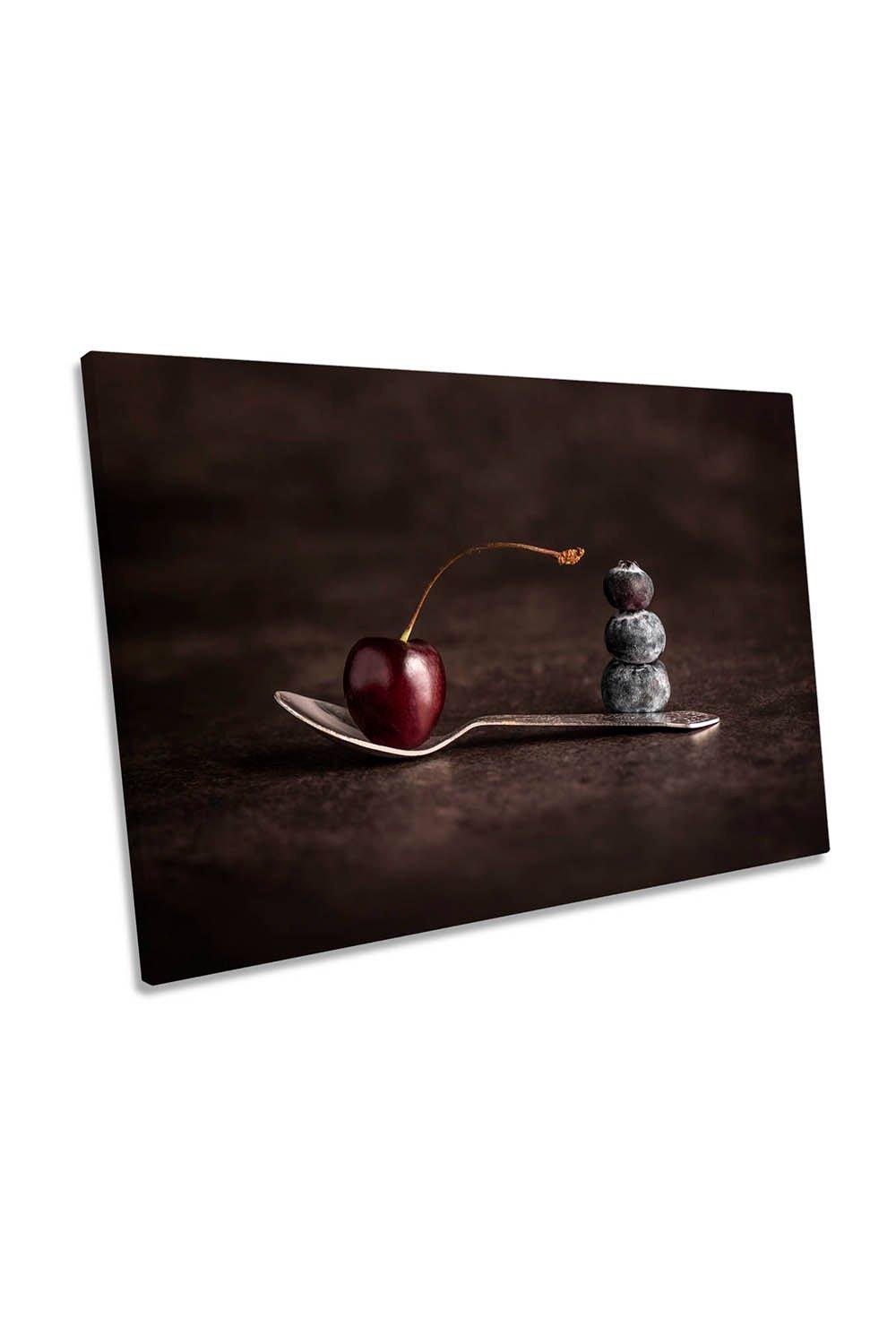 Cherry a Berry Spoon Kitchen Food Canvas Wall Art Picture Print