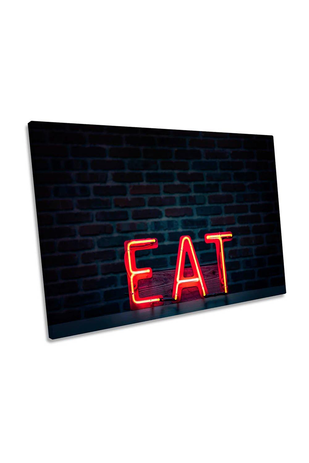 Eat in Neon Sign Canvas Wall Art Picture Print