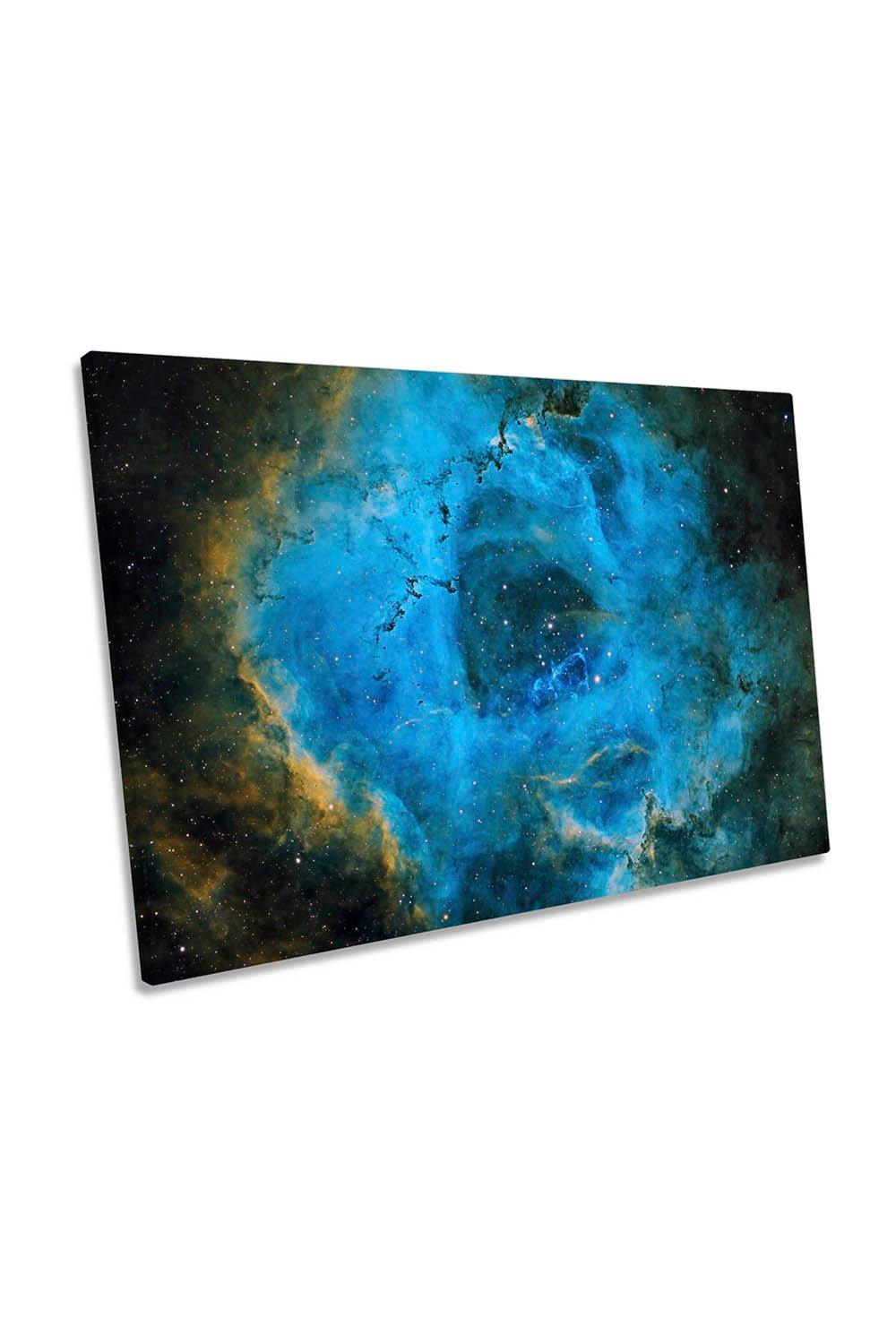 Rosette Outer Space Astronomy Blue Canvas Wall Art Picture Print