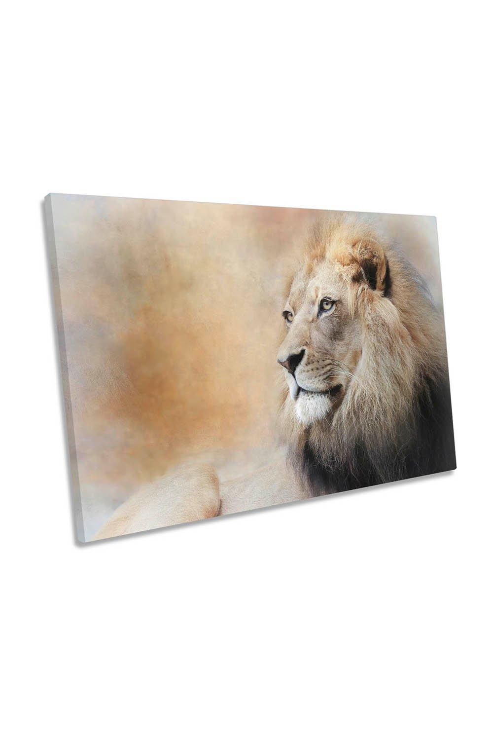 In Deep Thought Lion Canvas Wall Art Picture Print