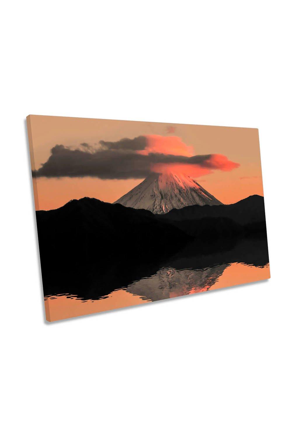 Mount Fuji Japan Clouds Sunset Canvas Wall Art Picture Print
