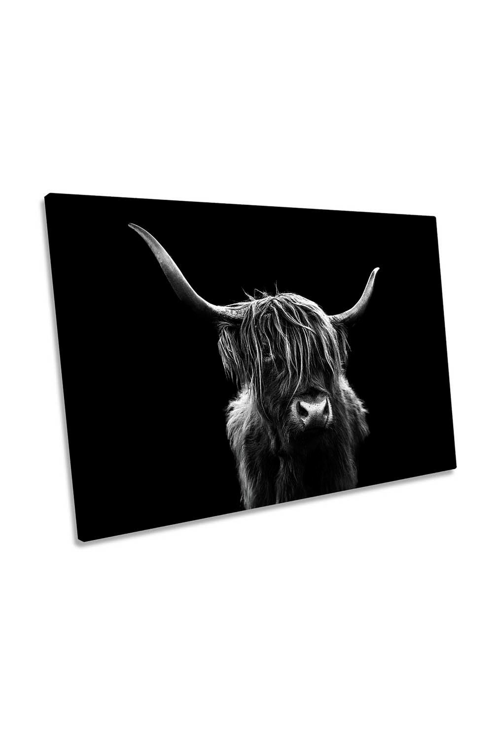 Long Hair Cattle Highland Cow Canvas Wall Art Picture Print