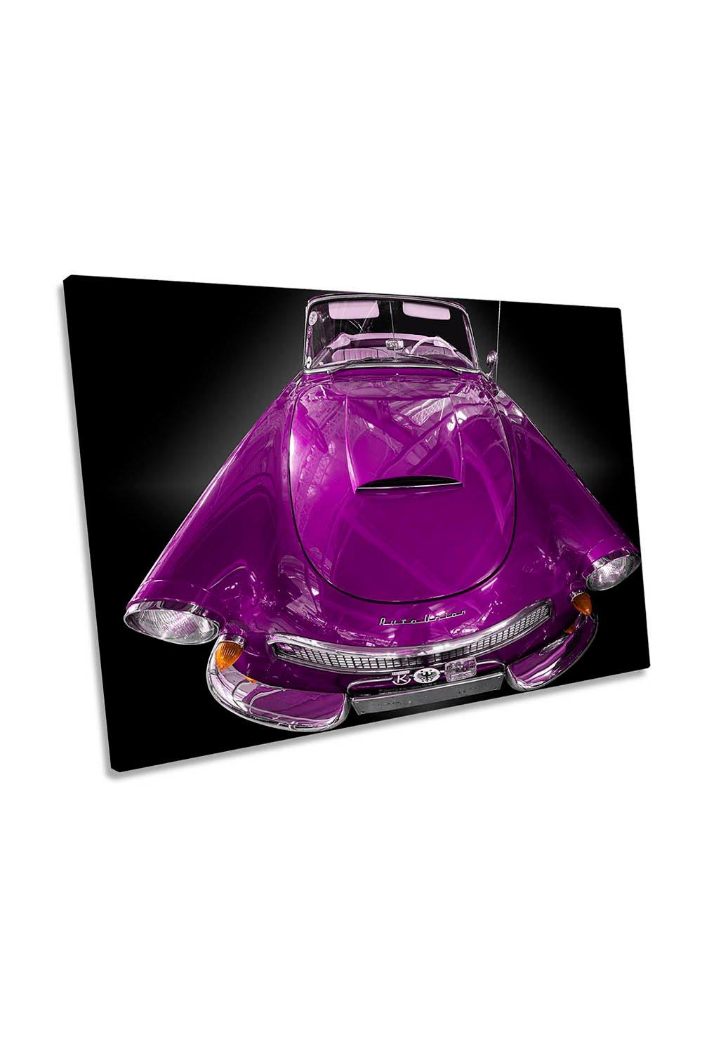 The Purple Cabriolet Classic Car Canvas Wall Art Picture Print