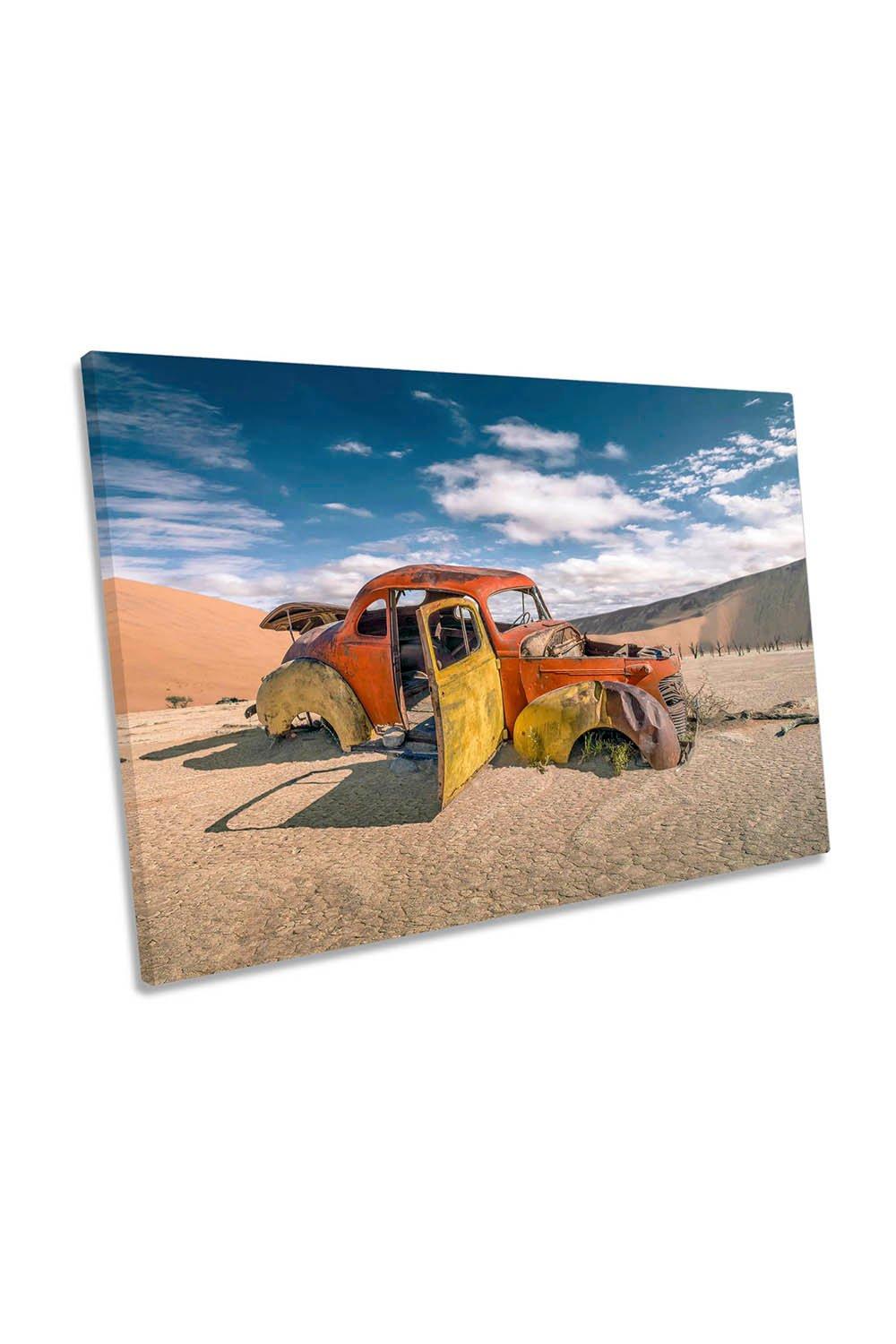 Desert Abandoned Car Forgotten Canvas Wall Art Picture Print