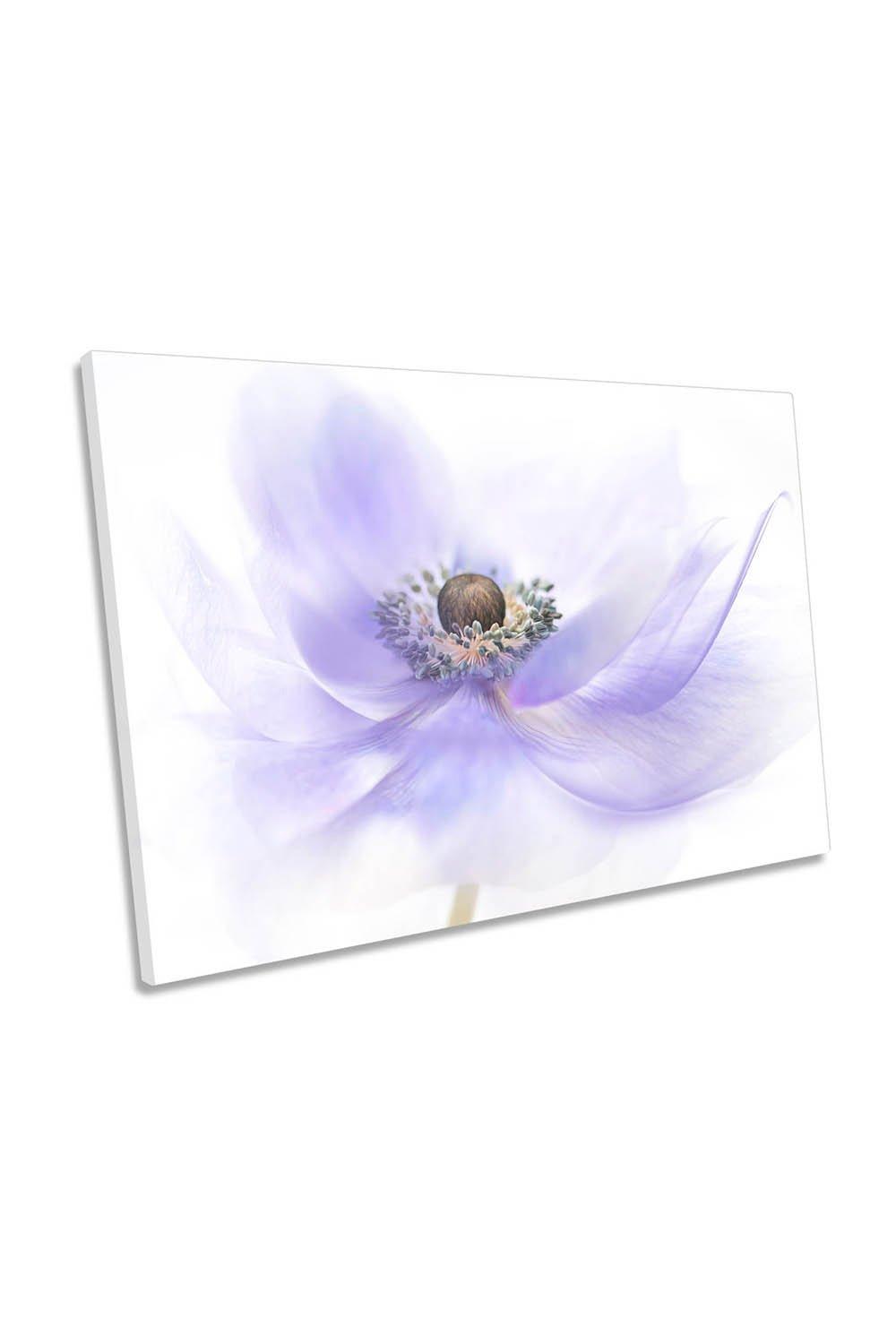 Summer Breeze Anemone Flower Purple Canvas Wall Art Picture Print