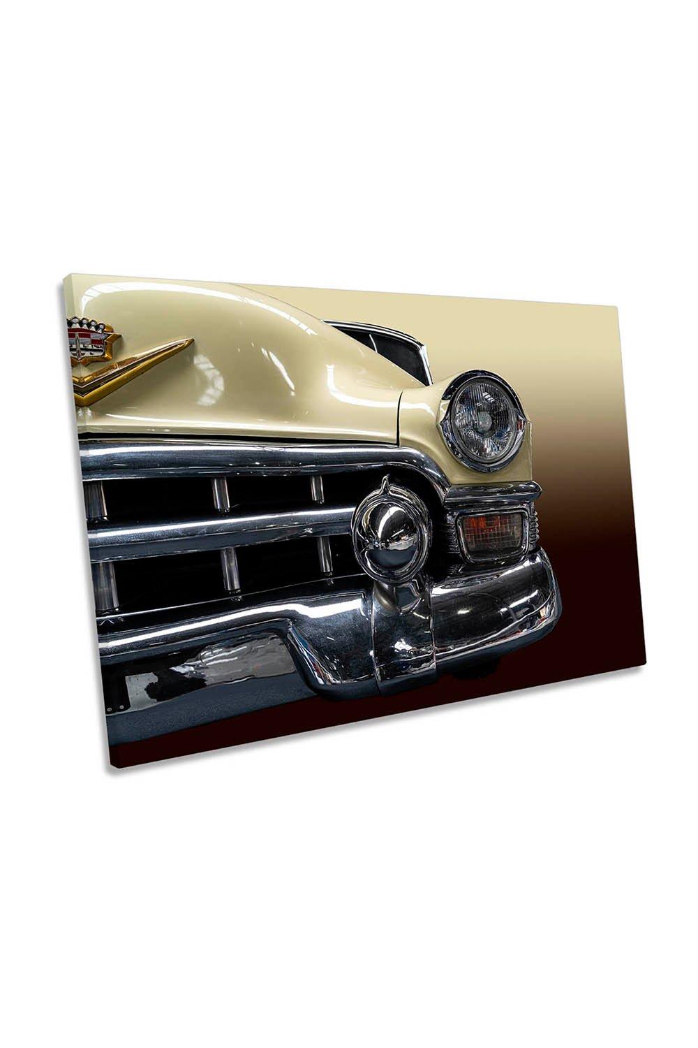 The Beige Cadillac Classic Car Canvas Wall Art Picture Print