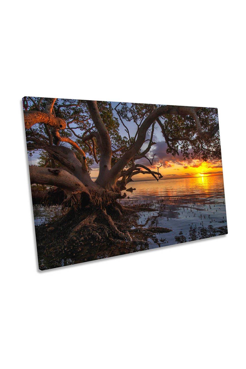 Sunrise at Nudgee Beach Queensland Canvas Wall Art Picture Print