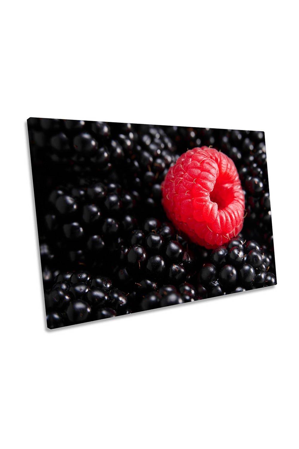 Berry Different Raspberries Kitchen Canvas Wall Art Picture Print