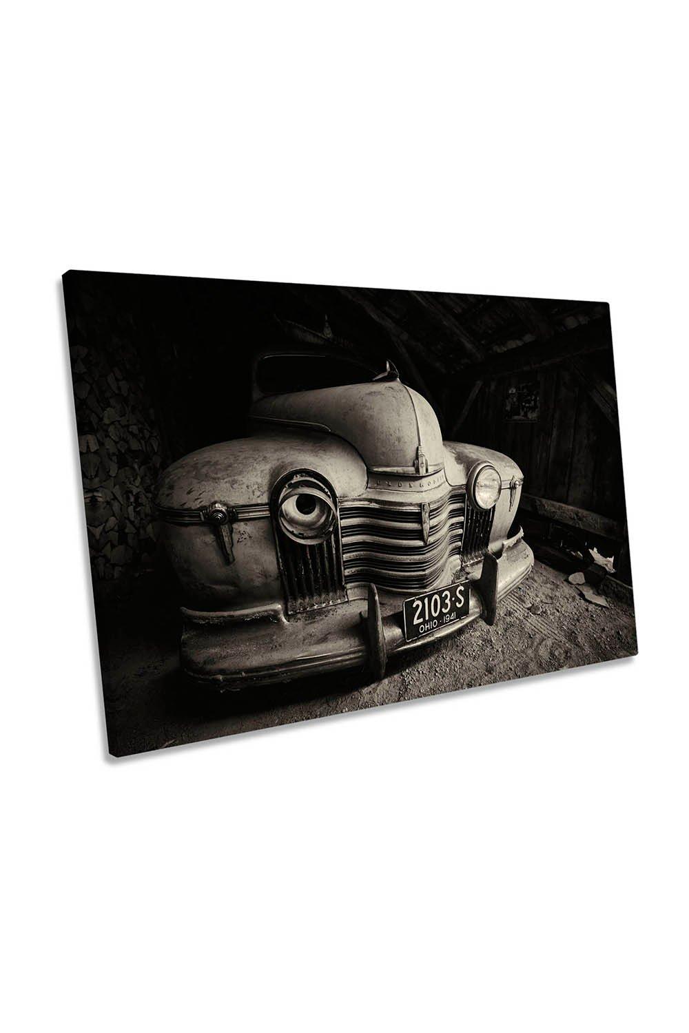 Barn Find Old Classic Truck Car Canvas Wall Art Picture Print