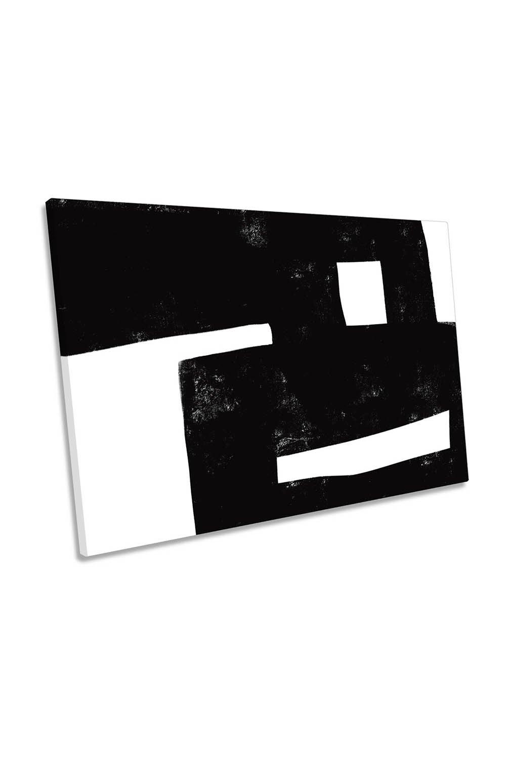 I Was Never There Black and White Abstract Canvas Wall Art Picture Print