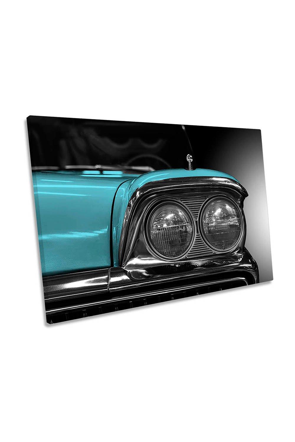 The Classic Car Blue Vintage Canvas Wall Art Picture Print