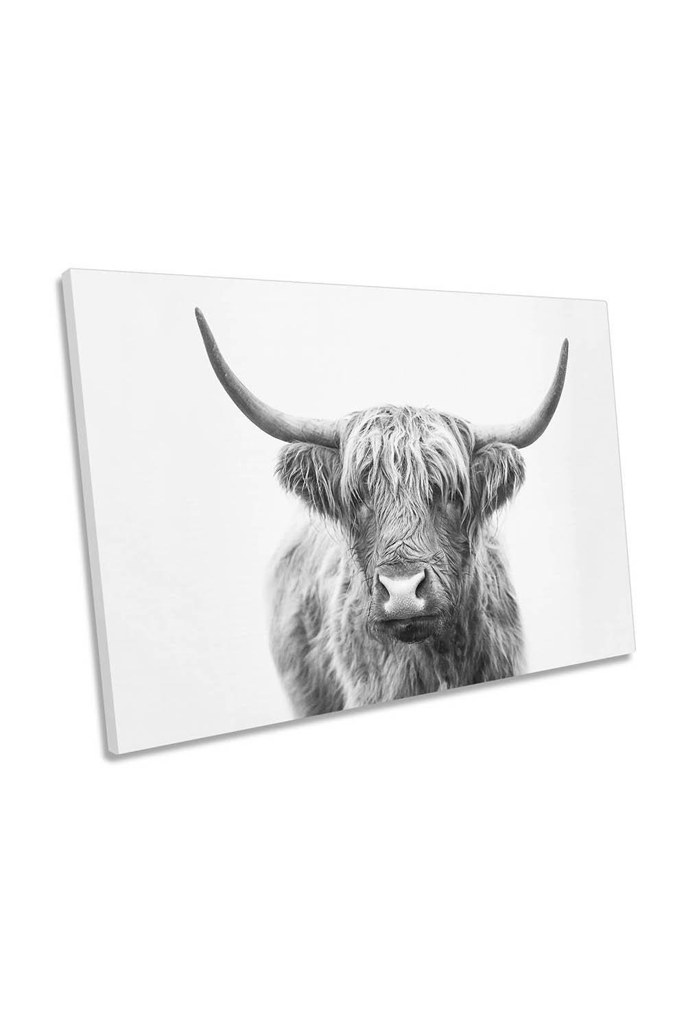 Highland Bull Scottish Cow Farm Canvas Wall Art Picture Print