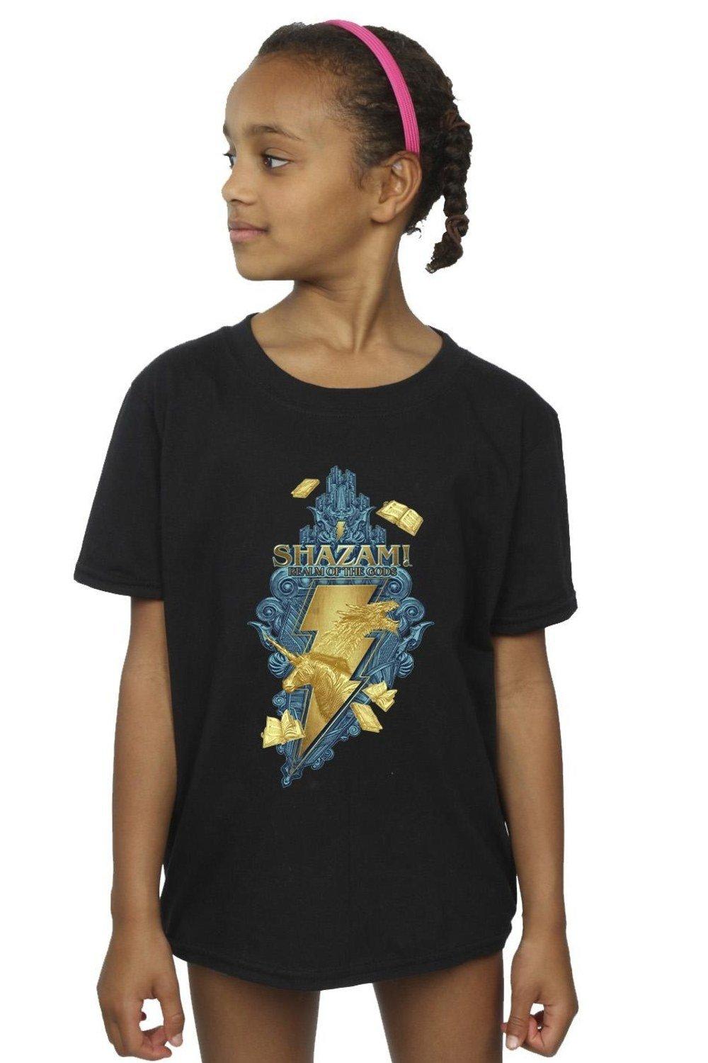 Shazam Fury Of The Gods Golden Animal Bolt Cotton T-Shirt