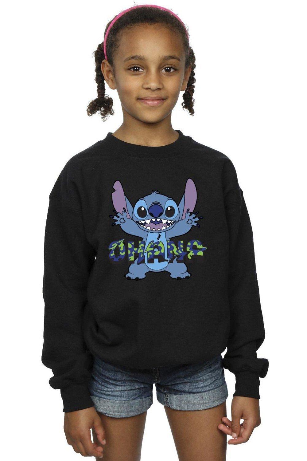 Lilo And Stitch Ohana Blue Glitch Sweatshirt