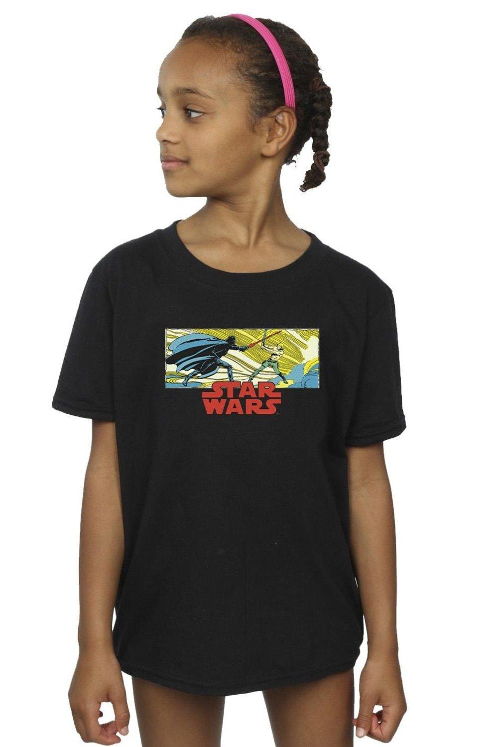 Comic Strip Luke And Vader Cotton T-Shirt