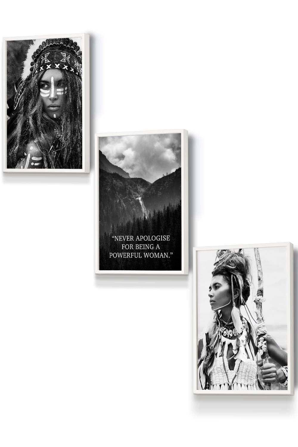 Warrior Women Photo Art Quote Framed Wall Art - Small