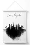 ARTZE Los Angeles Watercolour Skyline City Poster with White Hanger thumbnail 1
