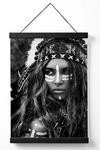 ARTZE Strong Woman Fashion Black and White Photo Poster with Black Hanger thumbnail 1