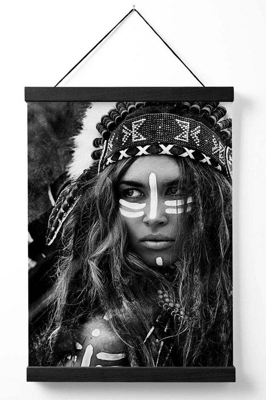 ARTZE Strong Woman Fashion Black and White Photo Poster with Black Hanger 1