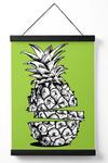 ARTZE Sketch Pineapple on Bright Green Poster with Black Hanger thumbnail 1