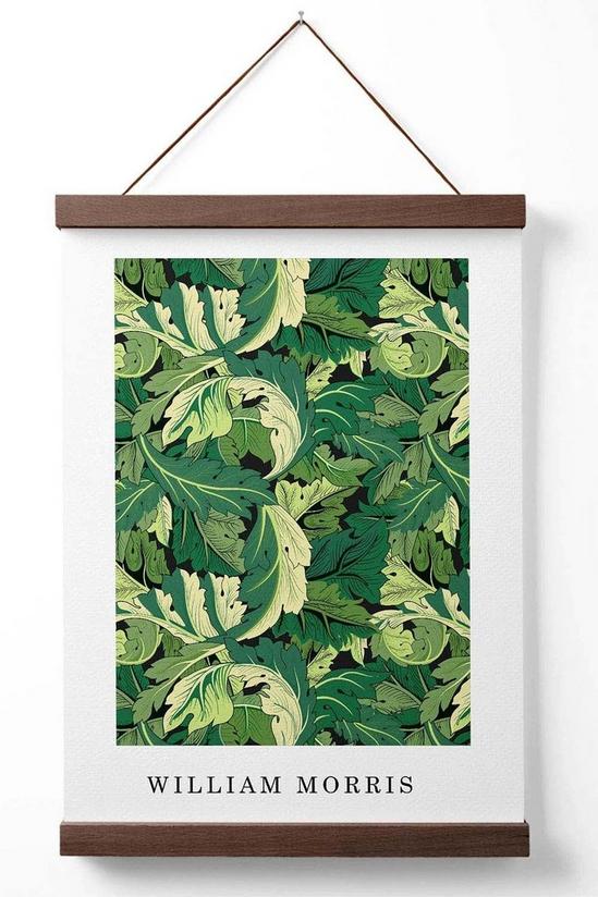 ARTZE William Morris Acanthus in Bright Green Poster with Walnut Hanger 1