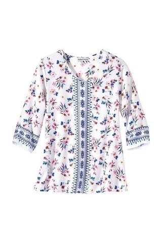 Product Floral Crepe Blouse White