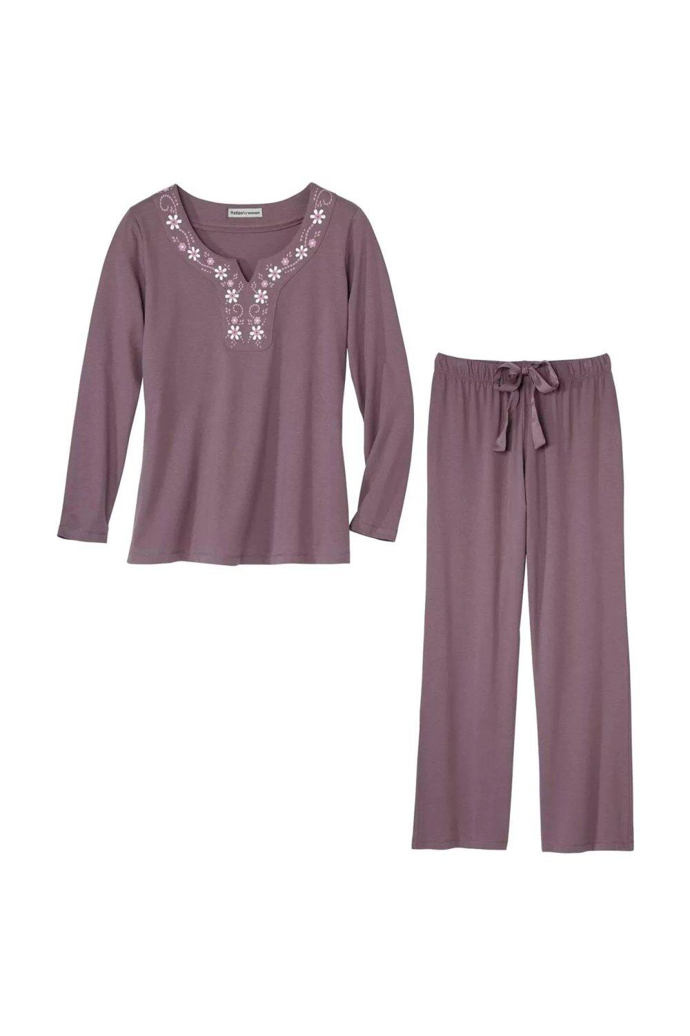 Cotton Long-Sleeved Long Pyjama Set