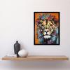 Artery8 Wall Art Print Lion Wearing Crown Jungle King Animal Portrait Art Framed thumbnail 2