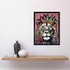Artery8 Wall Art Print Lion with Crown King of the Jungle Modern Pop Art Framed thumbnail 2