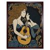 Artery8 My Love My Muse Women with Guitar Conceptual Art Art Print Framed Poster Wall Decor 12x16 inch thumbnail 1