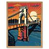 Artery8 Clifton Suspension Bridge Sunset Modern Pop Art Art Print Framed Poster Wall Decor 12x16 inch thumbnail 1