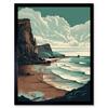 Artery8 Wall Art Print Bay with Cliffs Dramatic Coastal Landscape Art Framed thumbnail 1