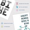 Wee Blue Coo Pack of 6 Love Cycling Bicycle Theme Quote Black and White Bike Typography Unframed Wall Art Living Room Prints Set thumbnail 4