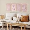 Wee Blue Coo Pack of 8 Pastel Pink Line Art Wildflower Outline Modern Floral Unframed Wall Art Living Room Prints Set thumbnail 3