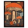 Artery8 Vintage Cep Mushroom Aesthetic Earthy Orange Boletus Kitchen Art Print Framed Poster Wall Decor 12x16 inch thumbnail 1