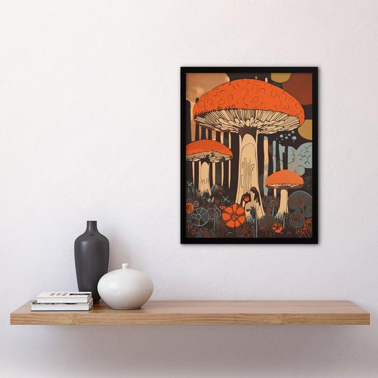 Artery8 Vintage Cep Mushroom Aesthetic Earthy Orange Boletus Kitchen Art Print Framed Poster Wall Decor 12x16 inch 4