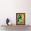 Artery8 Wall Art Print Girl Surfer Aesthetic Sunset Surfing Floral Surf Board Vibrant Bold Bright Colourful Painting Art Framed thumbnail 4