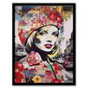Artery8 London Floral Fashion Retro Advert Collage Artwork Woman Portrait In Busy Street Vibrant Colourful Bold Pop Art Modern Painting Art Print Framed Poster Wall Decor thumbnail 1