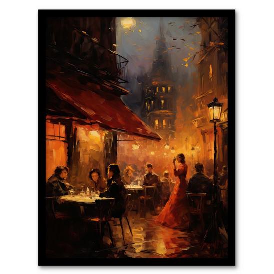Artery8 Wall Art Print Bohemian Artists At Bar Oil Painting 19th Century Paris Atmospheric Night Life La Boheme Opera Scene Art Framed 1
