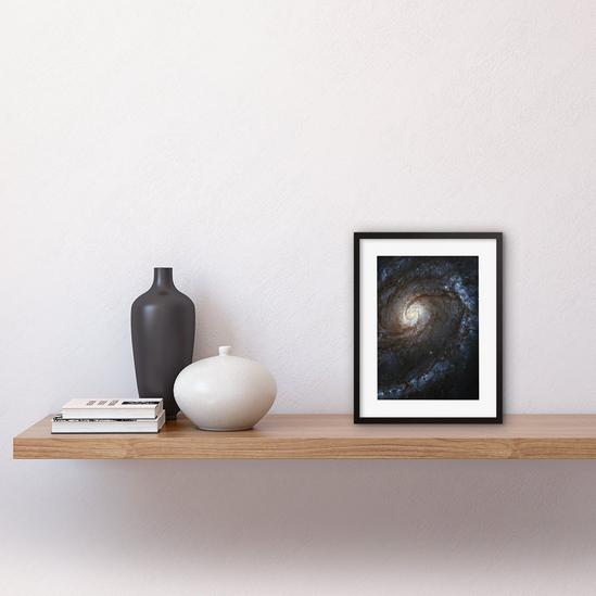 Artery8 Wall Art Print Hubble Space Astronomy M100 WFC3 Spiral Galaxy With Two Blue Starbirthing Lanes Of Dust Clouds And Gas Artwork Framed 9X7 Inch 2