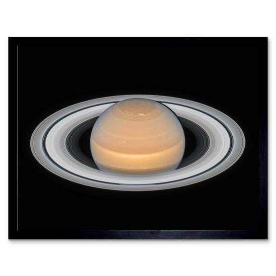 Artery8 Wall Art Print Hubble Space Astronomy Saturn Opposition 2018 Portrait Of Opulent Ring World Solar System Gas Giant Planet Art Framed 1