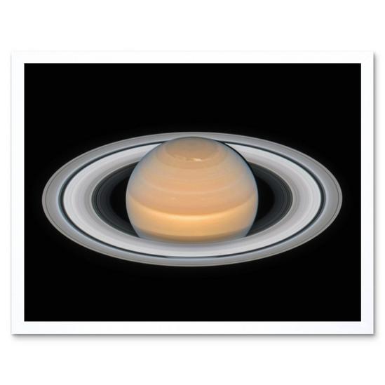 Artery8 Hubble Space Telescope Image Saturn Opposition 2018 Portrait Of Opulent Ring World Solar System Gas Giant Planet Art Print Framed Poster Wall Decor 1