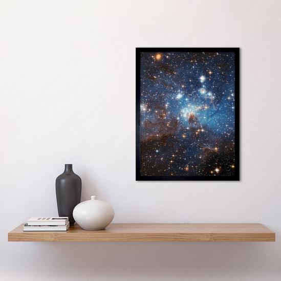 Artery8 Hubble Space Telescope Image Star Forming Region LH 95 In The Large Magellanic Cloud Blue Haze LMC Galaxy Stellar Nursery Gas And Dust Lanes Art Print Framed Poster Wall Decor 2