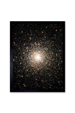 Product Hubble Space Telescope Image Globular Cluster M80 Ancient Star Swarm In The Milky Way Galaxy Blue Stragglers Observed Using WFPC2 Art Print Framed Poster Wall Decor Black