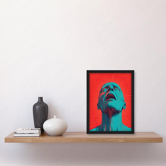 Artery8 Cyan Nightmares By Lionel Davis Duotone Conceptual Pain Bright Bold Artwork Painting Art Print Framed Poster Wall Decor 4