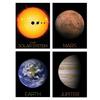 Artery8 Pack of 4 NASA Our Solar System The Sun and Planets Size Comparison Mars Earth Jupiter Images Unframed Wall Art Living Room Prints Set thumbnail 1