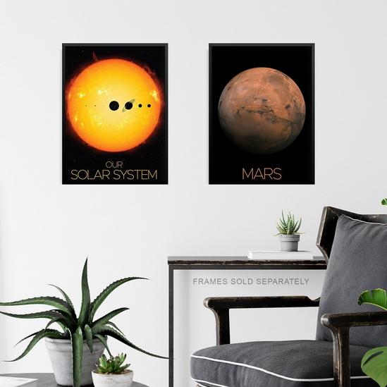 Artery8 Wall Art Print Pack of 4 NASA Our Solar System The Sun and Planets Size Comparison Mars Earth Jupiter Images Living Room s Set 6