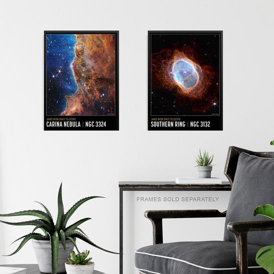 Artery8 Wall Art Print Pack of 4 NASA James Webb Space Telescope Images Cosmic Cliffs Carina Nebula Southern Ring Nebula Deep Field Living Room s Set 6