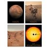 Artery8 Pack of 4 NASA Our Solar System The Sun and Mars Images Curiosity Rover Red Planet Surface Exploration Unframed Wall Art Living Room Prints Set thumbnail 1