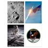 Artery8 Wall Art Print Pack of 4 NASA Spaceship Apollo 11 Mission Moon Landing 50th Anniversary Astronaut Aldrin Armstrong Boot Living Room s Set thumbnail 1